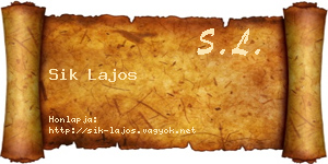 Sik Lajos névjegykártya